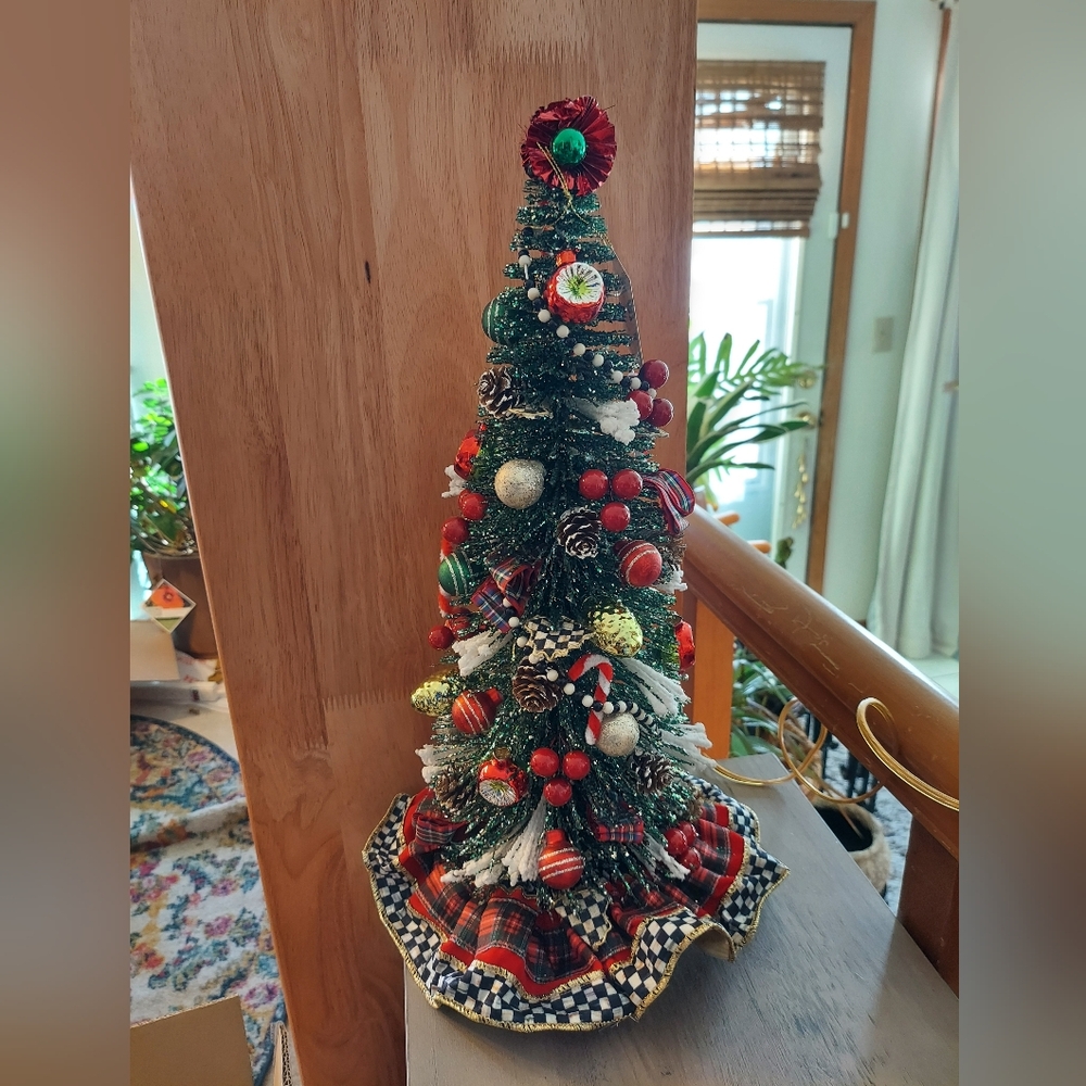 MacKenzie-Childs Highland Nostalgia Tree with Red and Green Ornaments